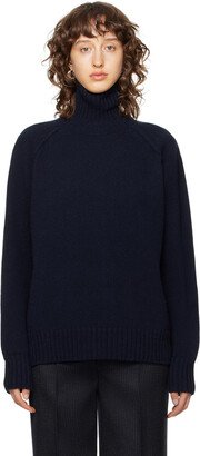 Róhe Navy Raglan Turtleneck