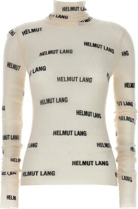 All-Over Logo Printed Turtleneck Sweater