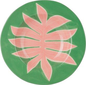 Laetitia Rouget Green & Pink Leaf Dinner Plate