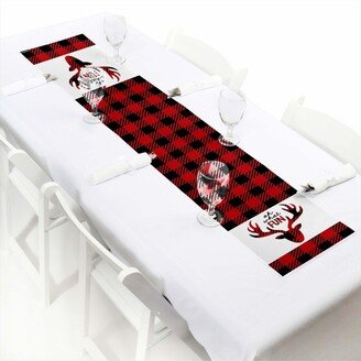 Big Dot Of Happiness Prancing Plaid - Petite Christmas Buffalo Plaid Paper Table Runner - 12 x 60 in