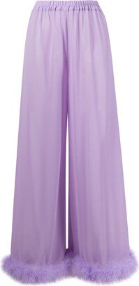 Purple Fluffy You Feather Trim Pyjama Bottoms