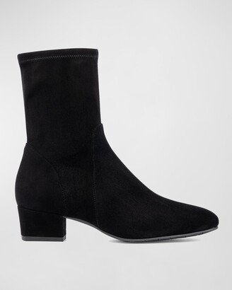 Stassi Stretch Suede Ankle Boots