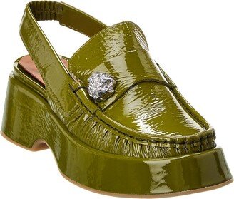 Retro Patent Slingback Flatform Loafer