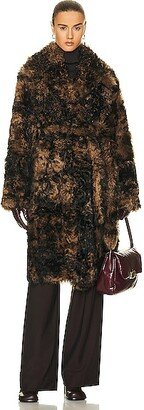 Lilah Shearling Coat in Brown