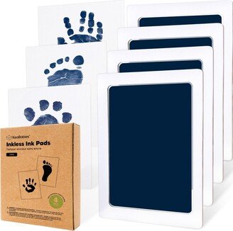 KeaBabies 4pk Inkless Ink Pad for Baby Hand and Footprint Kit, Clean Touch Dog Paw, Dog Nose Print Kit, Baby & Pet Safe, Large