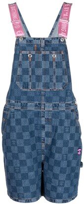 Checkerboard Denim Dungarees