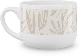 Mugs: Wildflowers - Tan And Cream Latte Mug, White, 25Oz, Beige