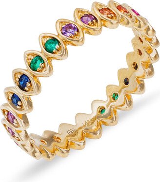 Rainbow Vertical Marquis Eternity Yellow Gold Ring