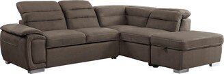 Fremont & Park Voclain Microfiber Sectional Sofa with Pull-Out Bed and Storage Ottoman