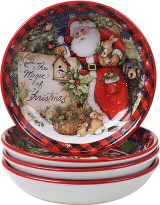 Magic of Christmas Santa 36 oz. Soup/Cereal Bowls, Set of 4, Multicolored