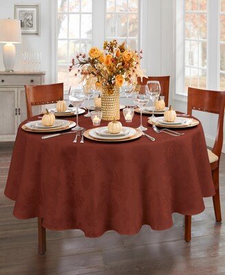 Elegant Woven Leaves Jacquard Damask Tablecloth, 70 Round