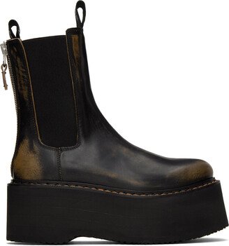 Black Double Stack Chelsea Boots