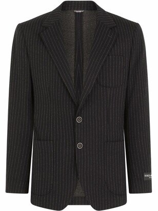 Pinstripe Single-Breasted Blazer