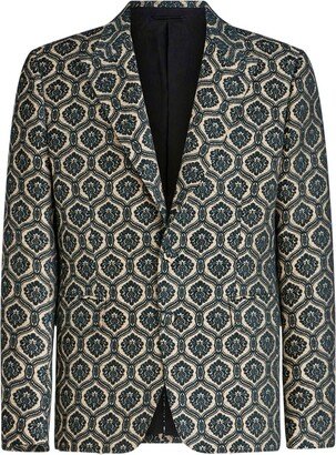 Jacquard Single-Breasted Blazer-AC