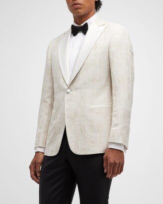 Men's Patterned Linen-Blend Dinner Jacket