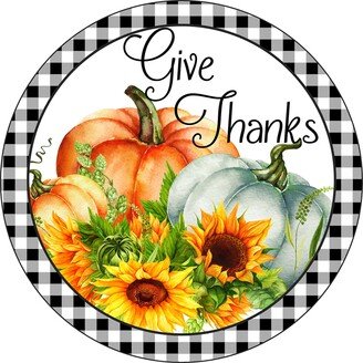 Wreath Sign, Give Thanks Pumpkin Attachment, Signs For Wreaths, Fall