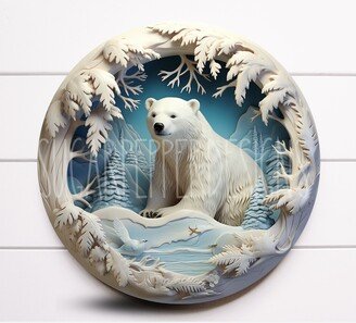 Wreath Sign, Round Winter Polar Bear Christmas Supplies, Sign For Wreath, Sugar Pepper Designs