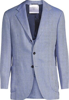 Cashmere & Linen Herringbone Blazer