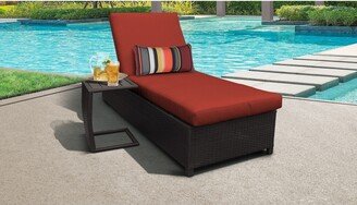 Belle Wheeled Chaise Outdoor Wicker Patio Furniture and Side Table