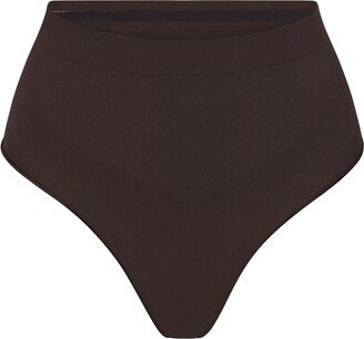 Seamless Sculpt Mid Waist Thong | Espresso