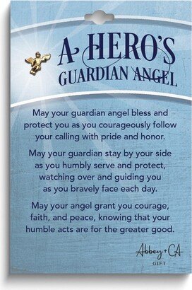 Curata A HeroS Guardian Angel Gold-Plated Lapel Pin on Message Card