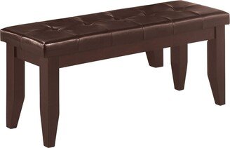 Faux Leather Dining Bench in Cappuccino and Black