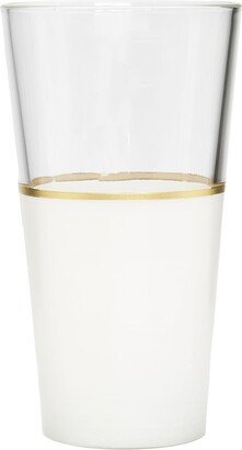 Alice Pazkus Set Of 6 Tumblers White/Clear With Gold Trim