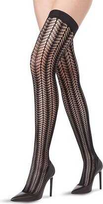 Romance Net Stay-Up (Black) Knee high Hose