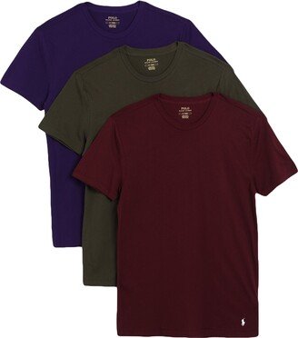 Short Sleeve 3-pack Crew Neck Undershirt Undershirt Burgundy