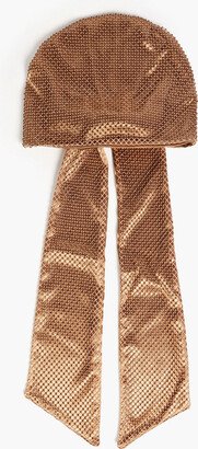 Gigi crystal-embellished fishnet and satin headscarf