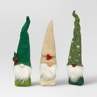 3pc Fabric Gnome Christmas Figurine - Wondershop™ Green