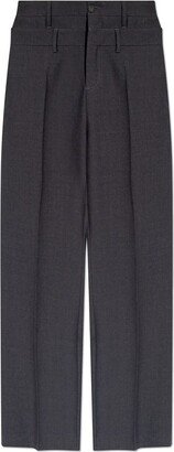 Double-Waist Straight-Leg Trousers