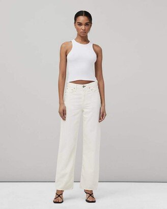 Featherweight Logan Wide Leg- Ecru Mid-Rise Featherweight Jean