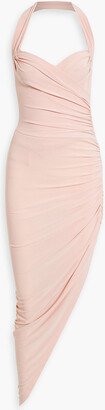 Kayla asymmetric stretch-jersey halterneck dress