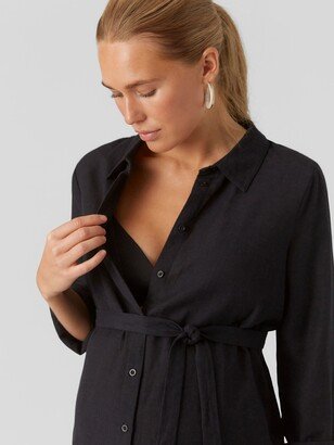 Mamalicious Petra Plain Belted Maternity Shirt