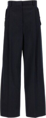 High Waist Wide-Leg Gabardine Trousers-AA