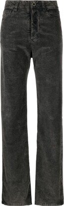 High-Waisted Washed Trousers