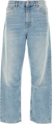 Logo Patch Straight Leg Jeans-BS