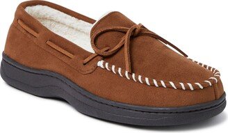 EZ Feet Men's Moccasin with Lacing & Faux Shearling Lining