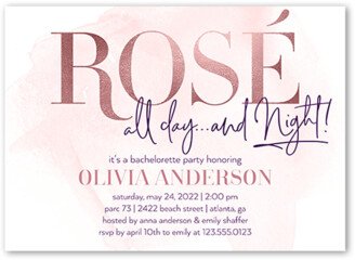 Bachelorette Party Invitations: Rose All Day Bachelorette Party Invitation, Pink, 5X7, Standard Smooth Cardstock, Square