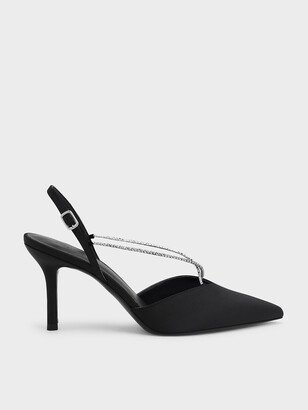 Adel Recycled Polyester Gem-Strap Slingback Pumps