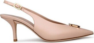 Logo Plaque Slingback Pumps-AB