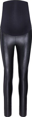 Coated Faux Leather Maternity Leggings