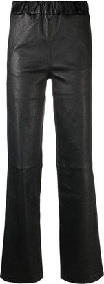 Straight-Leg Leather Trousers-AS