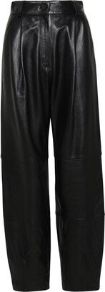 THE MANNEI Melrose Black Leather Trousers