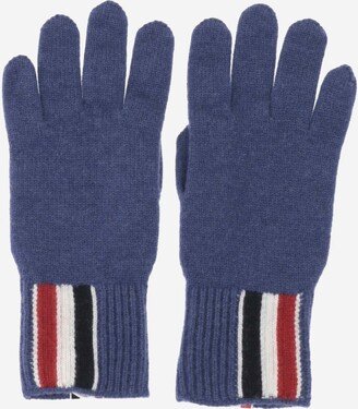 Wool Gloves With Tricolor Pattern-AA