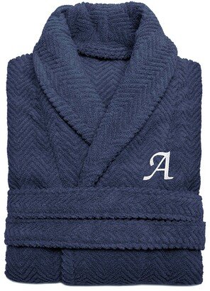 Unisex Herringbone Weave Bathrobe (Monogram, A-Z)-AL