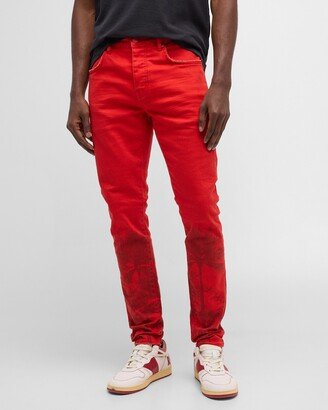 Men's Molten Lava Palm-Print Jeans