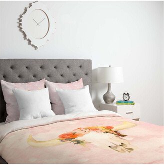 Kangarui Romantic Boho Buffalo Duvet Set