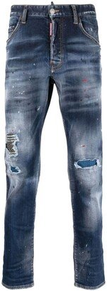 Distressed Paint Splatter Jeans
